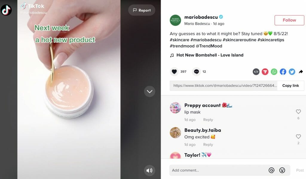 TikTok comments