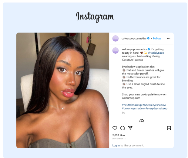 ColourPop Instagram collaboration