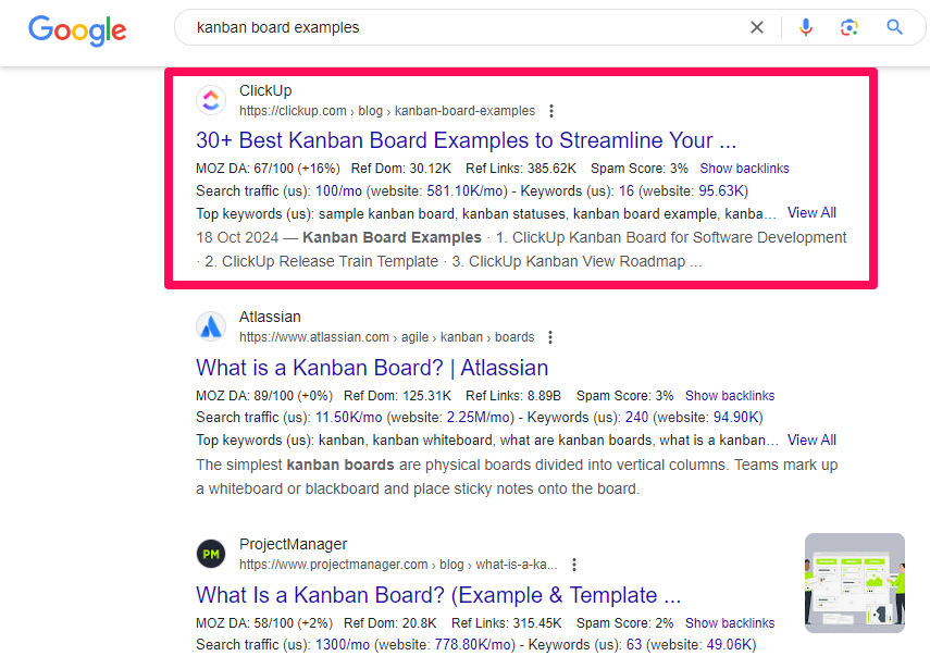 Kanban examples ClickUp