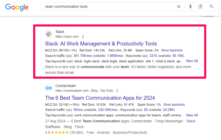 team collaboration tools Slack